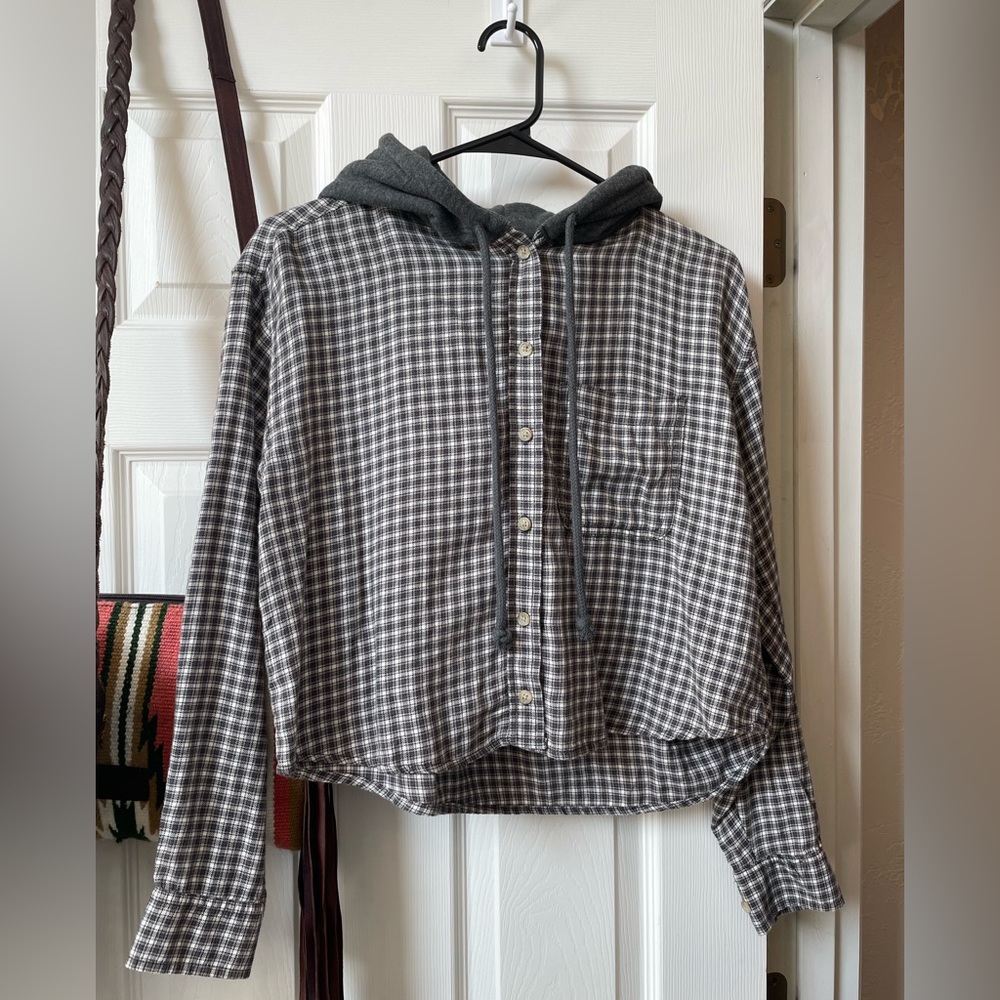 AE cropped flannel shirt size XS